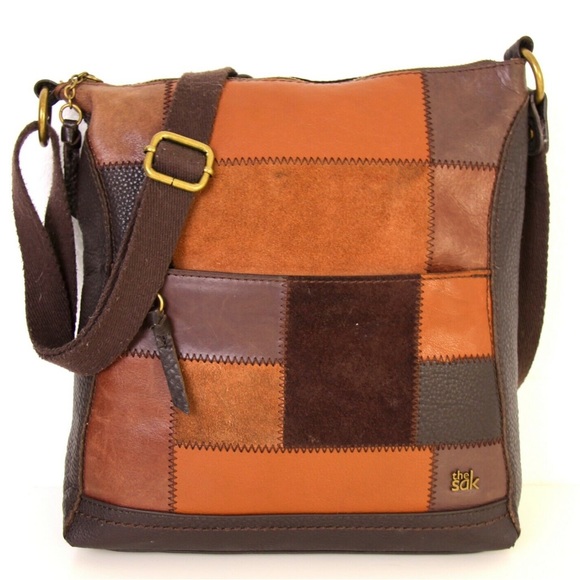 The Sak Handbags - The Sak Patchwork Leather Crossbody Bag Medium Brown Tan